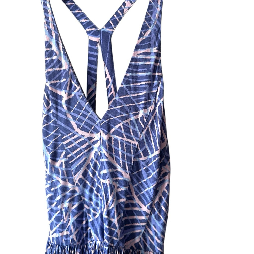 Kimchi Blue Blue Leaf Print Strappy Skater Romper Size L - Picture 4 of 11